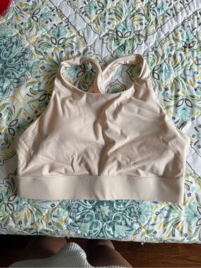 Fabletics Nude High-Neck Seamless Sports Bra